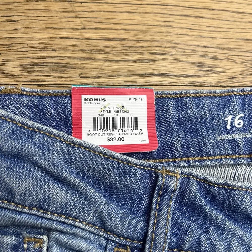 Girls Size 16 Skinny Bootcut Jeans Denim Blue Lot New MSRP $96 Justice Sonoma